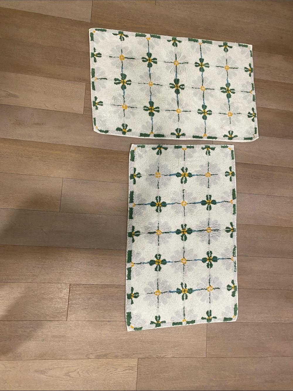 Anthropologie floral BRAND NEW set of 2 Bath Rugs
